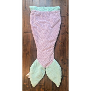 Authentic Kids Plush Mermaid Tail Blanket Purple & Teal, 52.5"L x 20.5"W